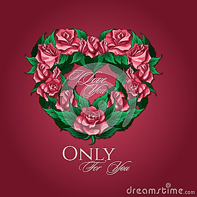 Roses Heart Vector Illustration